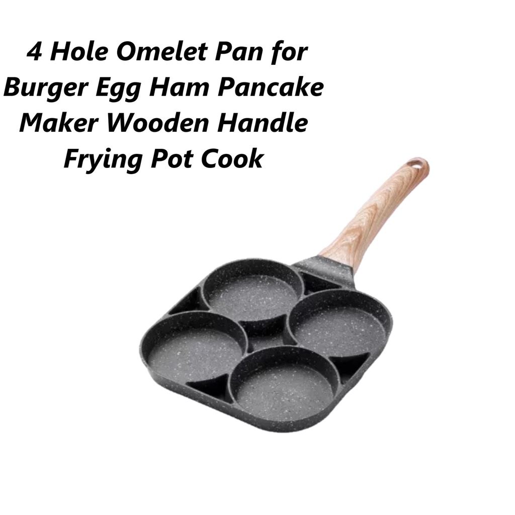 【Ready Stock】 Multifctional Non Stick Steak Frying Pan Omelet 4 Hole