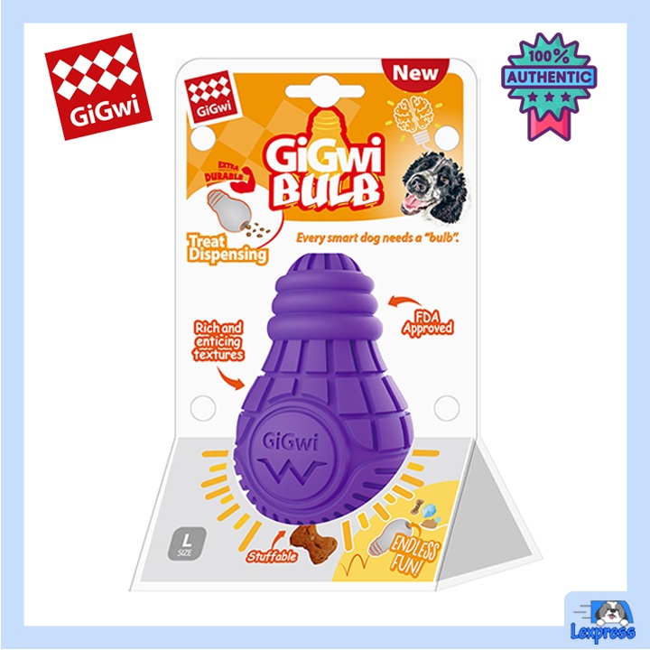 GiGwi Bulb Rubber Treat Dispensing Dog Puzzle Chew Toy Lazada PH