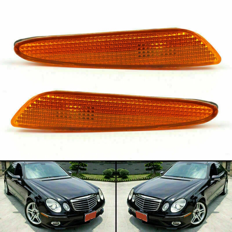 Pair Front Bumper Side Marker Light Turn Signal Lamp for Mercedes Benz