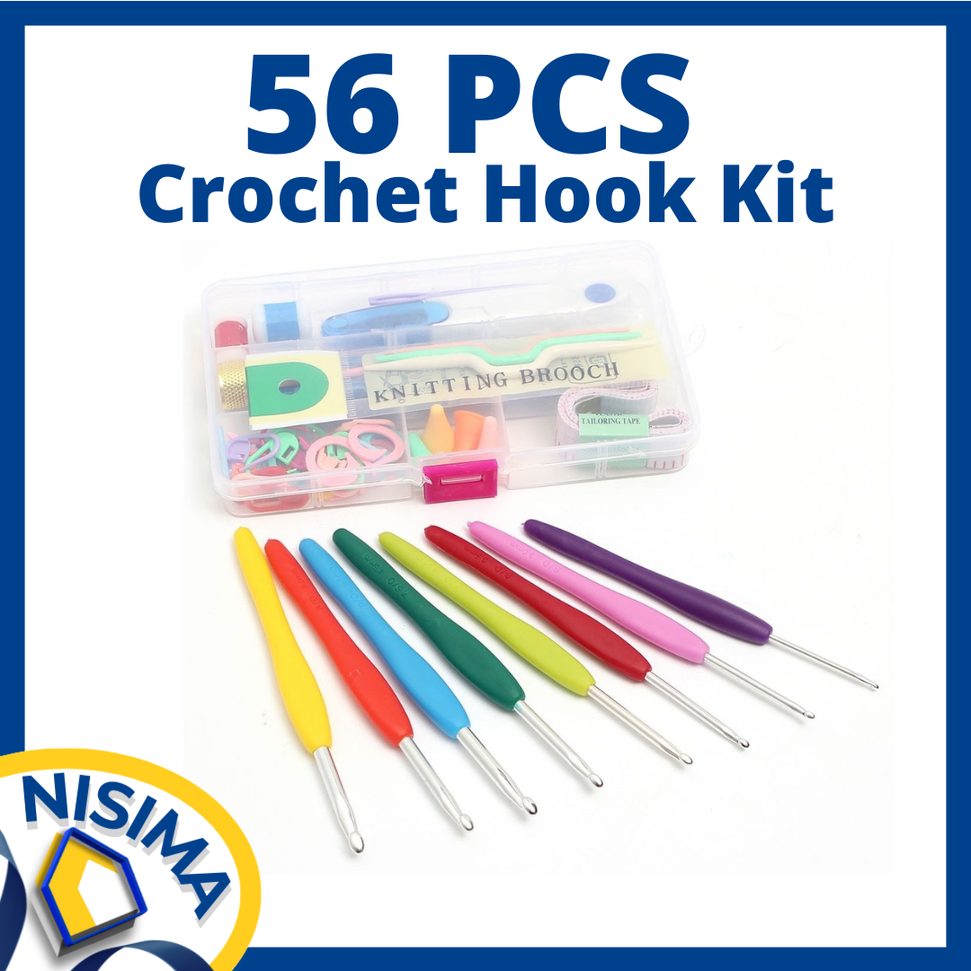 Crochet Needles Set , 14pcs Knitting Needles With Soft Handles + 10 Pcs  Crochet Locks + 9 Big Eye Hand Sewing Hooks + Crochet Case