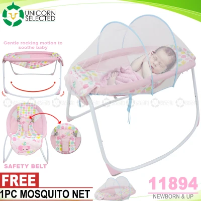 Unicorn Selected 11894 Baby Rocker Gentle Rock Comfortable Sleeper Fun Play Gym Rocking Baby Bed