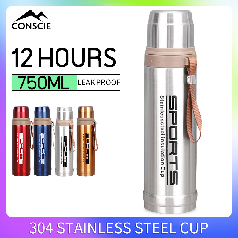 Thermos for hot water Stainless Steel Vacuum Insulated tumbler 750ml  Thermos Flask water bottle Leak-proof Portable