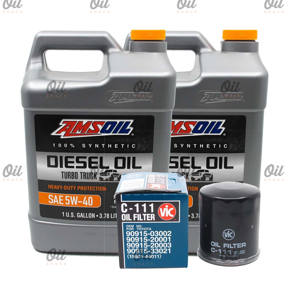AMSOIL 5w40 Diesel Heavy Duty Oil Change Bundle 2 GAL, 1 C111 for