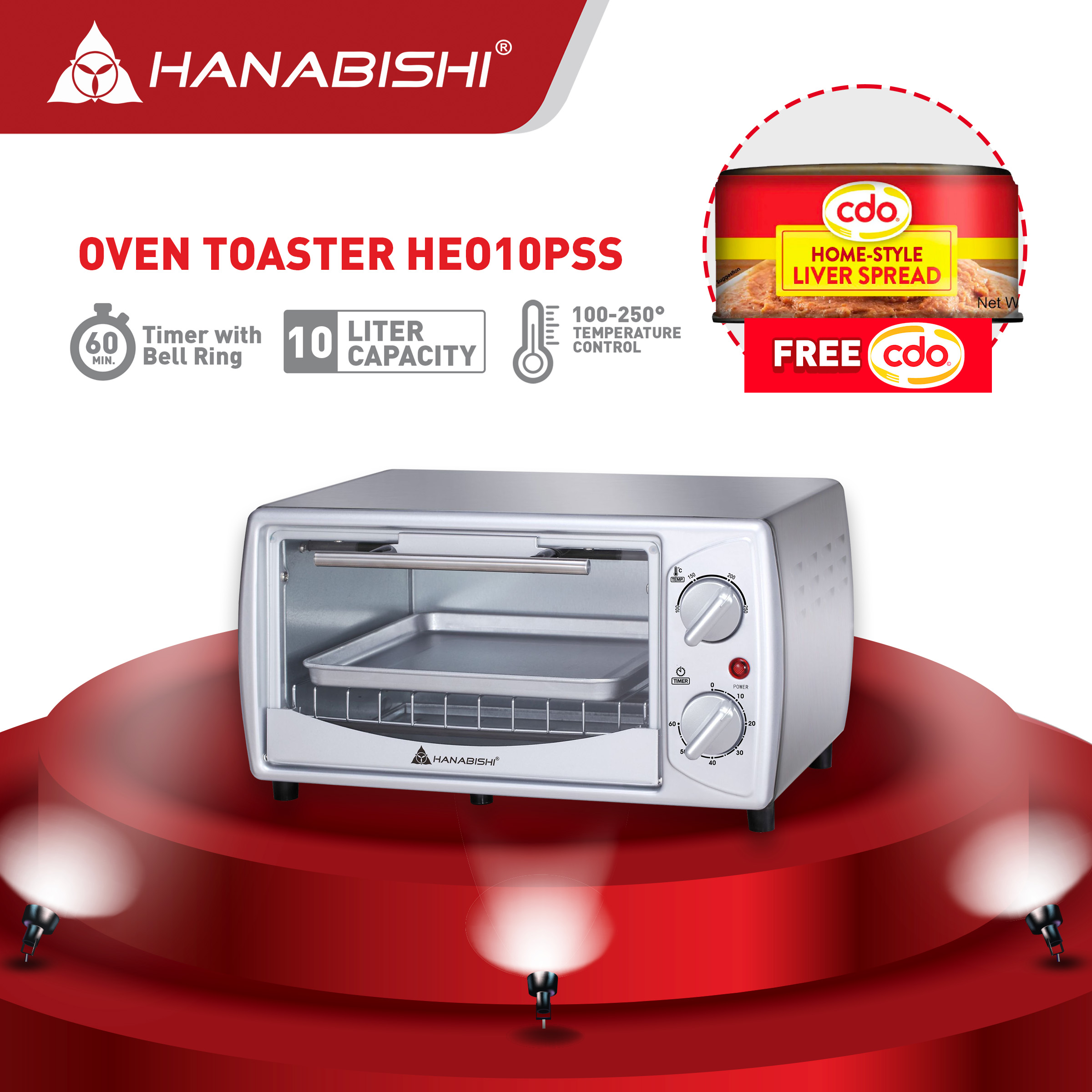 Hanabishi Oven Toaster HEO10PSS 10liter capacity Lazada PH