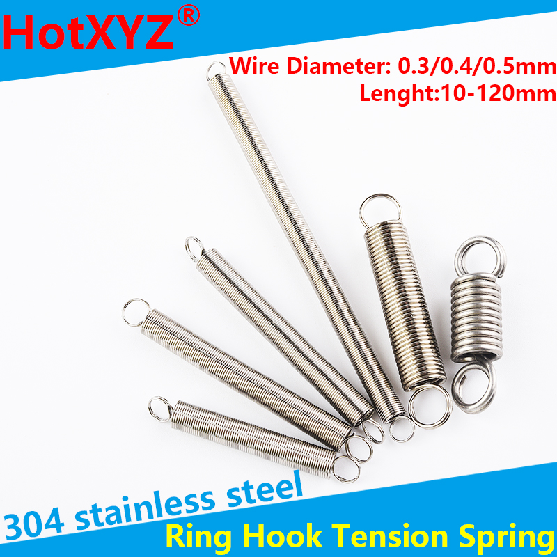 0.3mm 0.4mm WD Stainless Steel Tension Springs Stretch Protective Spring Sleeve 