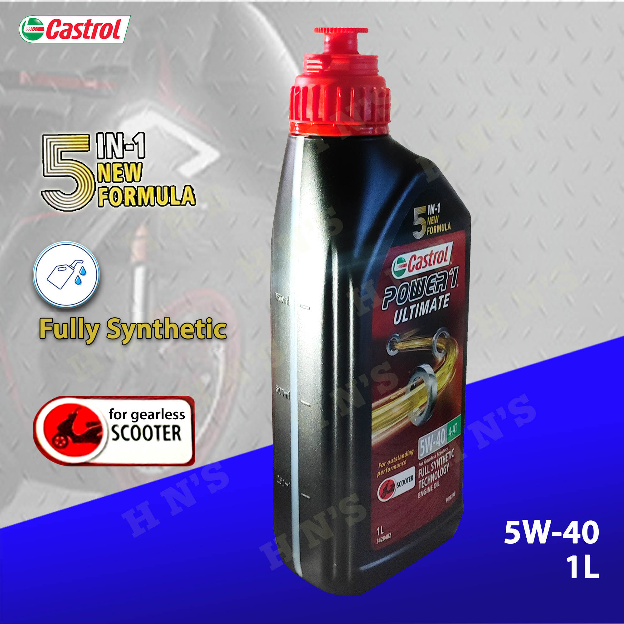 Castrol POWER1 Ultimate 4T Scooter 5W-40 Motor Oil 1L Fully