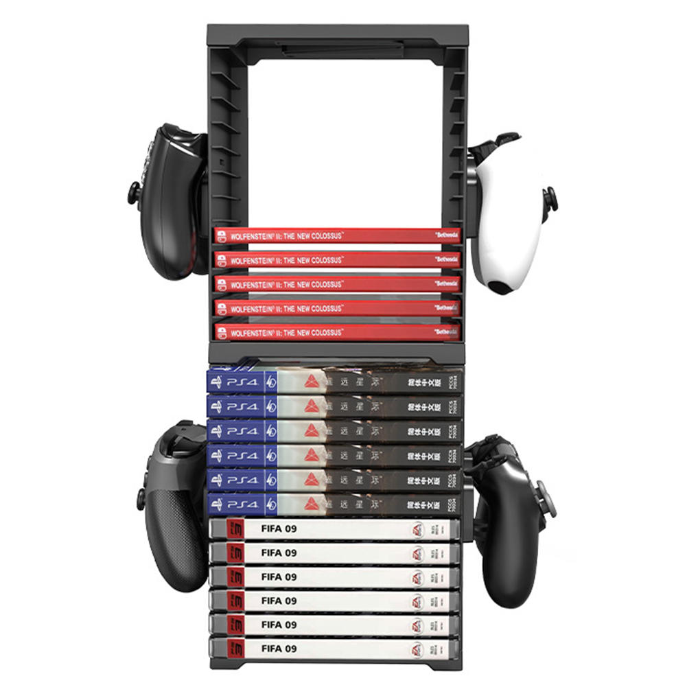 24 Games Disc Storage Tower Holder Controller Bracket for PS5/PS4/Switch