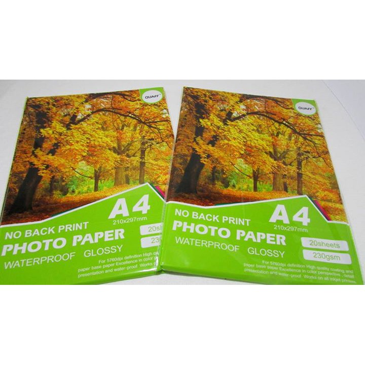 Photo paper GLOSSY (NO BACK PRINT) A4 size QUAFF Lazada PH