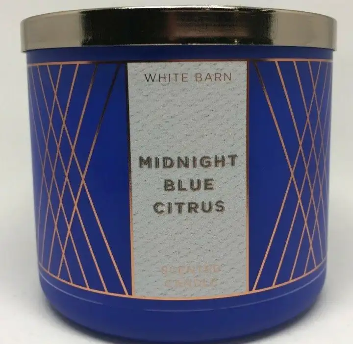 Authentic Bath And Body Works Midnight Blue Citrus Apple 3 Wick Scented Candle 145 Oz 411 G Bbw