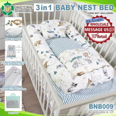 Unicorn Selected BNB009 Baby Newborn Crib Set With Pillow and Blanket Bed Snuggle Nest For Newborn Infant Travel Bed Baby Cosleeper Bed