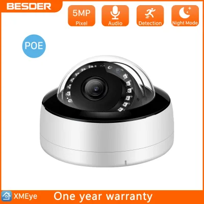 BESDER 5MP Audio Indoor POE Camera 3mp IR Night Vision CCTV Camera 1080P AI human Detection Alarm P2P onvif Security Camera