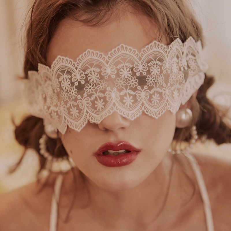 Nina Sexy Mysterious Women Lace Eye Mask😉 seethrough and Gothic Black