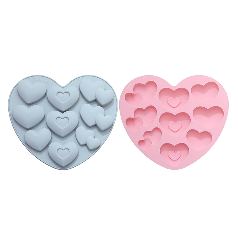 2 Pcs Heart Chocolate Silicone Molds,9 Holes Non Stick Silicone Mold for Making Chocolate, Jelly, Candy, Dessert