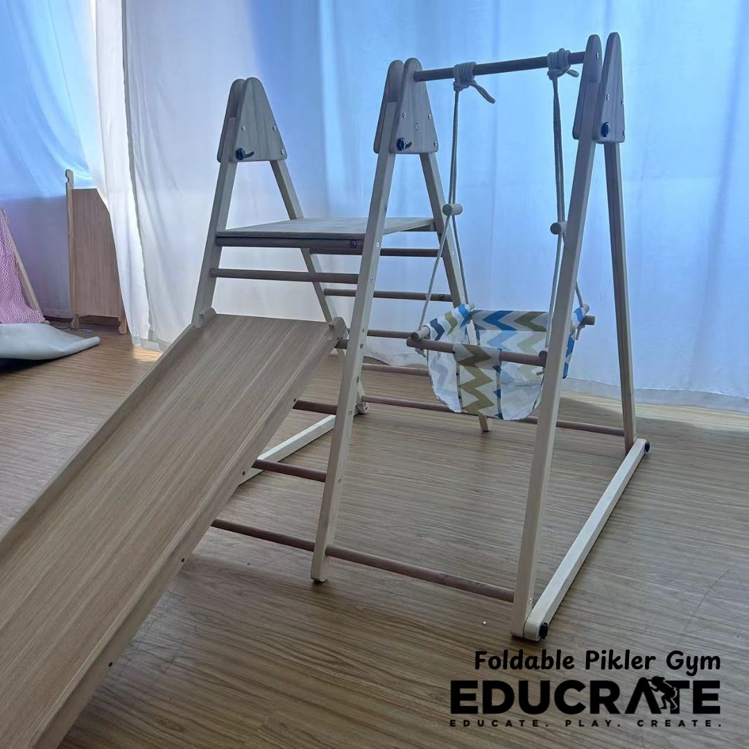 Educrateph Foldable Pikler Gym (Baby Swing Wood Swing) Indoor