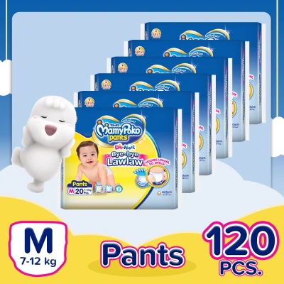 MamyPoko Instasuot Medium (7-12 kg) - 20 pcs x 6 packs (120 pcs) - Diaper Pants