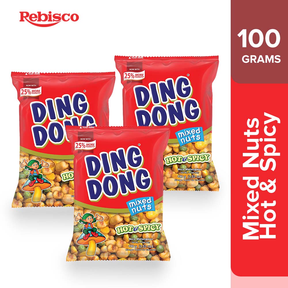 Dingdong Mixed Nuts Hot & Spicy 100G x 3Pcs Lazada PH