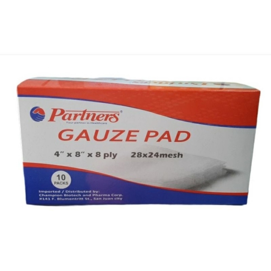 Sterile Gauze Pad 4x8 Partners 10 PacksAHk Lazada PH