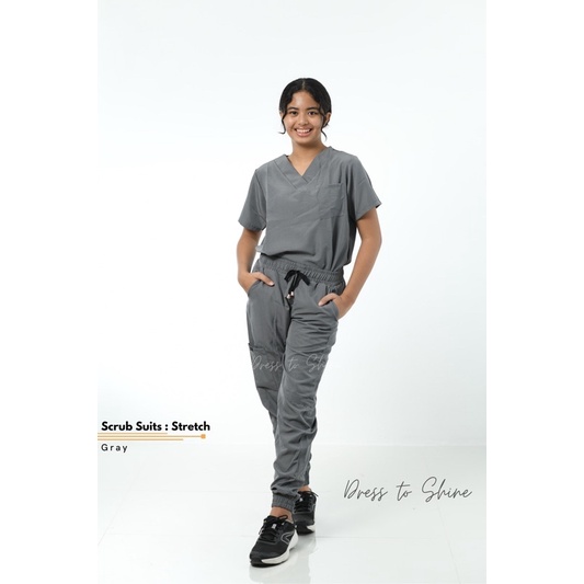 Scrubsuit semi-stretch fashion scrub suit jogger set taslan nurse
