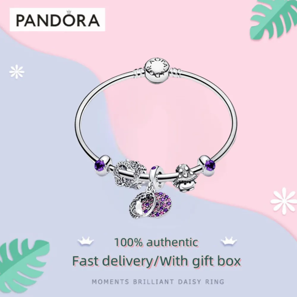 สินค้า 100% authentic Pandora bracelet 925 sterling silver couple bracelet set ZT2037 couple mood gift Women\'s Bracelet charm Women Jewelery Gift