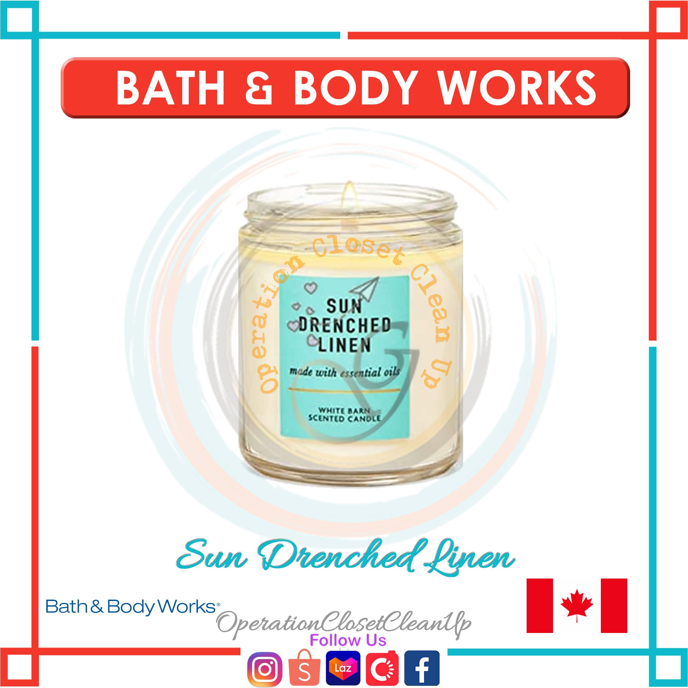 Bath & Body Works Accents | Bath and Body Works White Barn Sun Drenched Linen 3-Wick Candle | Color: White | Size: Os | Paparelli25's Closet