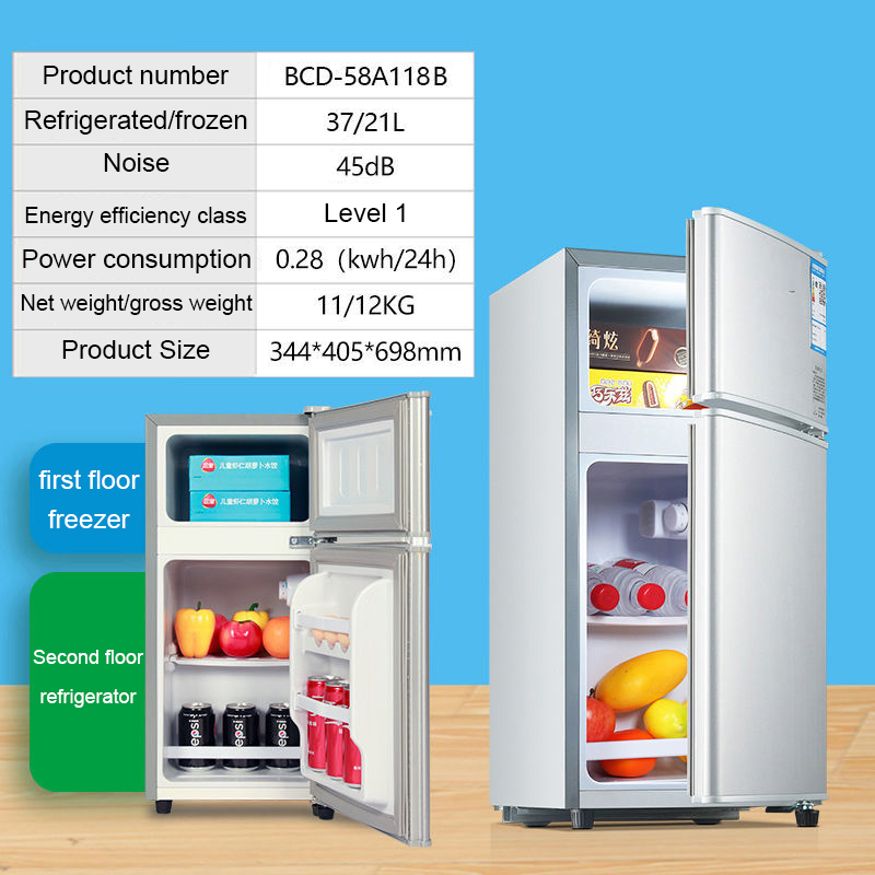 [COD][3 Months Warranty]MINI Home Refrigerator Small 2.7Cu.ft. Double Door Refrigerator Lazada PH