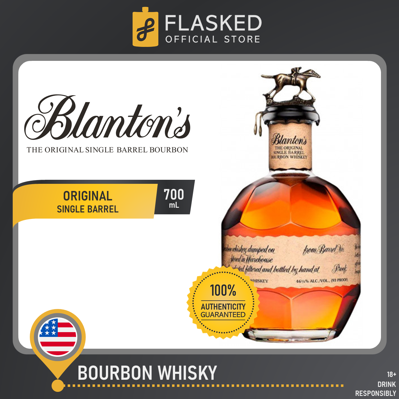 Blantons Single Barrel Bourbon Whisky 700ml Blantons Lazada Ph 5281