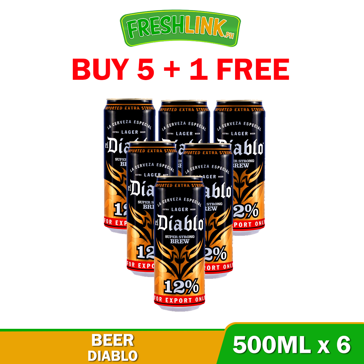 El Diablo Beer 500ml (Pack of 6 Can) Lazada PH