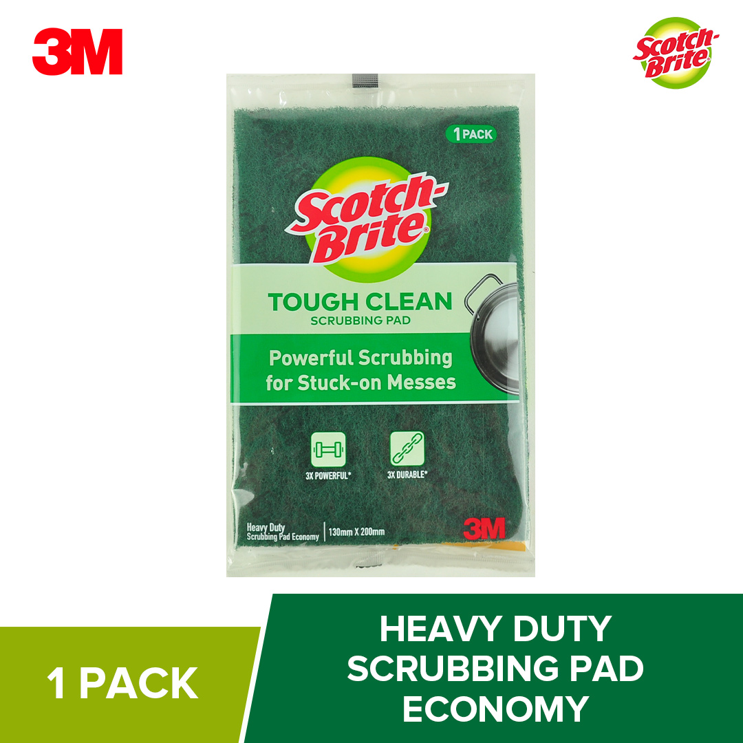 3M Scotch Brite Tough Clean Scrubbing Pad Economy 1pc 130mmx200mm