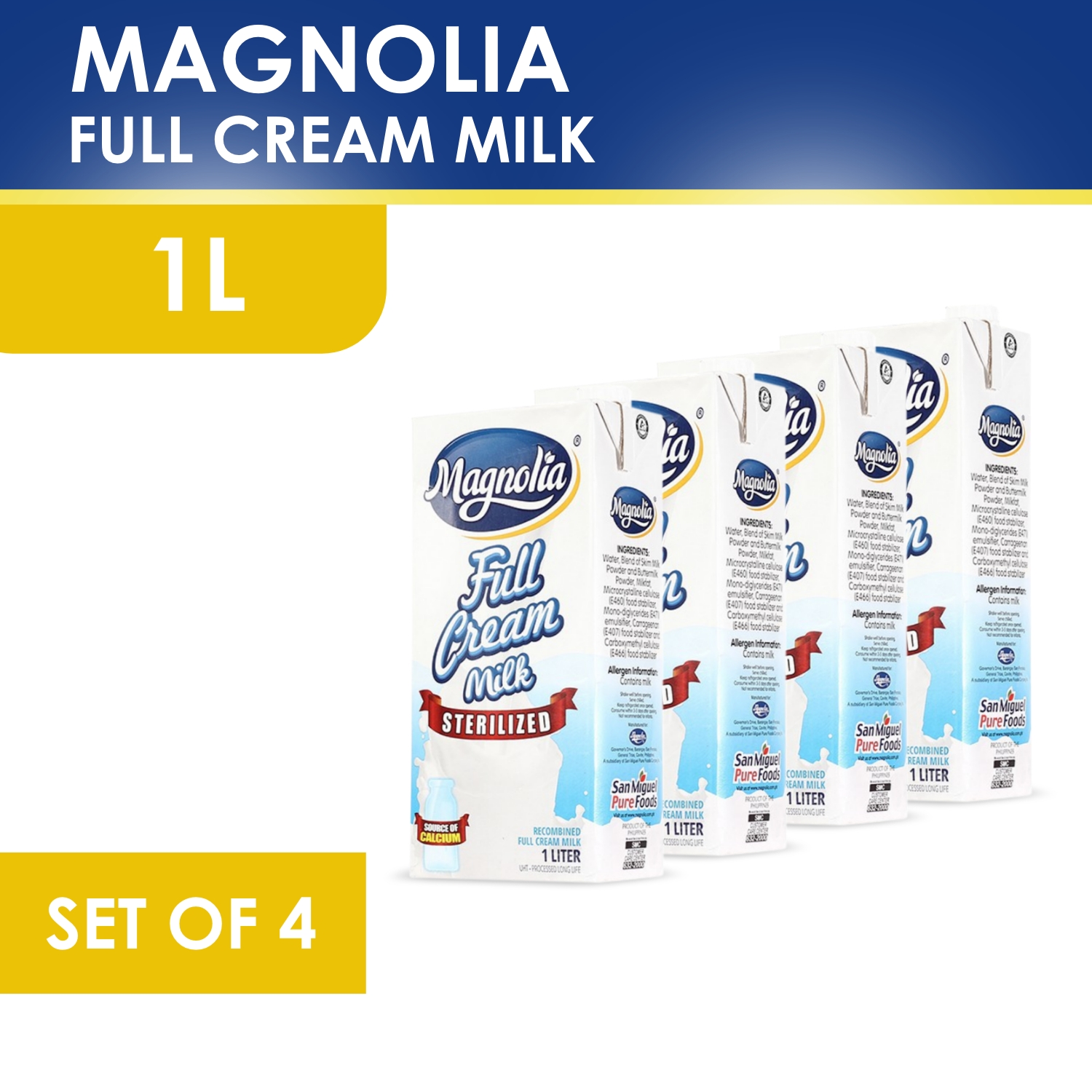 Magnolia Full Cream Milk (1L) Set of 4 Lazada PH