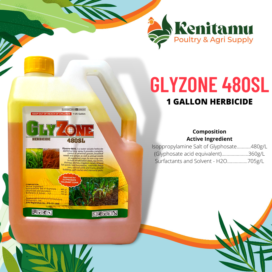 GLYZONE 480SL 1 GALLON GRASS KILLER HERBICIDE BY VANHAWK / LIKE ROUND