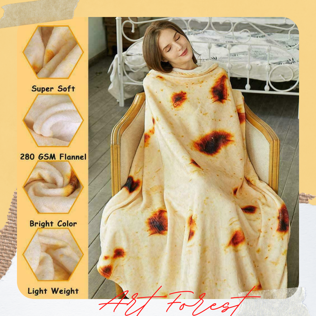 Reversible Printing Flannel burrito blanket 100 Polyester Tortilla Burrito Round Kumot Soft