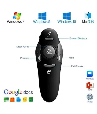 TKK USB 2.4GHz Wireless PPT PowerPoint Presenter Pointer Clicker Laser Remote Control With AAA Battery