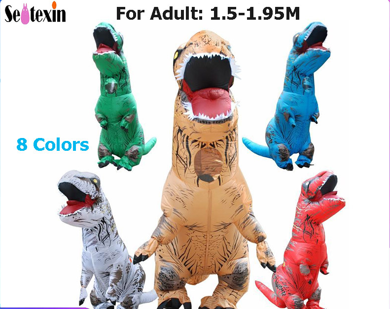 Jurassic World Inflatable Dinosaur Trex Costume Suit Air Fan Operated