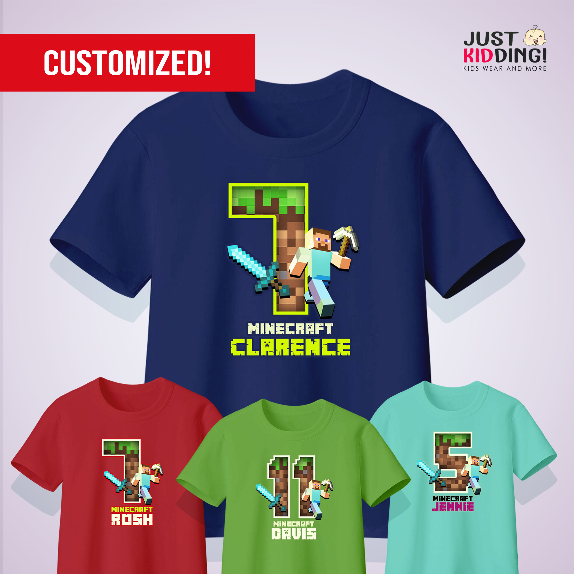 minecraft 7th birthday shirt