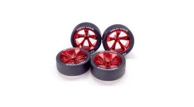 Super Hard Low-Profile Tire & Red Plated 5-Spoke Wheel Set (NEO-VQS)