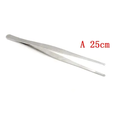12-25cm Silver Stainless Steel Tweezers Forceps Straight Tip Tweezer Tool