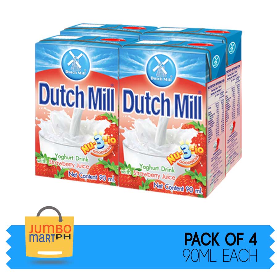 Dutch Mill Yoghurt Drink With Strawberry Juice 90ml Set Of 4 Lazada Ph