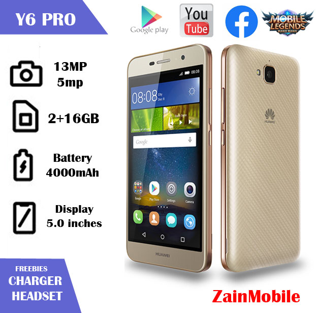 Huawei Y6 pro smartphone, 16GB, gold color, TIT-U02