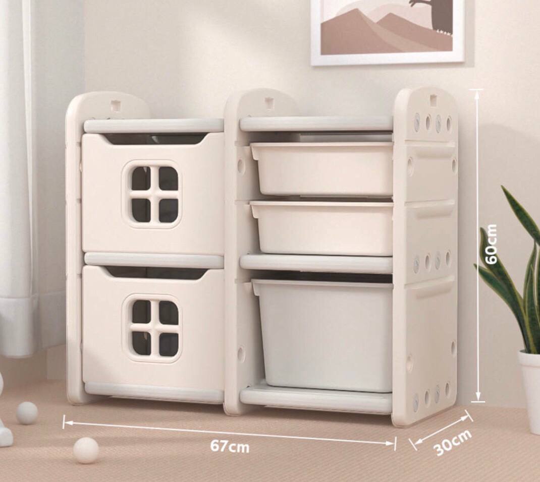 FUN KIDS Toy Storage Organizer with 3 Shelves and 2