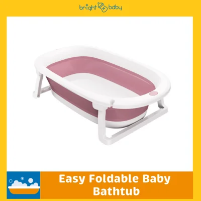 Easy Foldable Baby Bath Tub for Infant, Newborn and Toddlers Multifunction Big Portable Expandable Collapsible Basin EB-127 (Bright Baby)