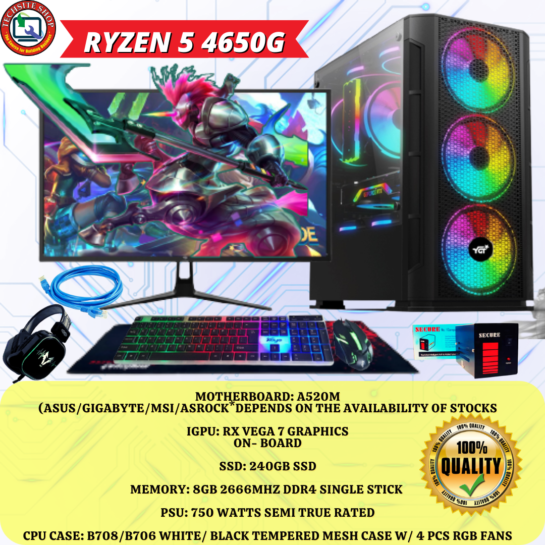 FREE DELIVERY Ryzen 5 4650G Computer Complete Set For Gaming/Work From ...
