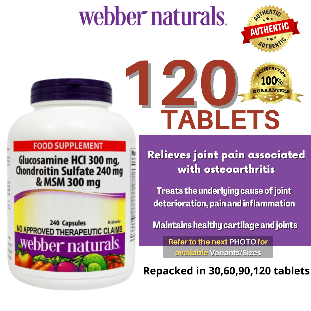 120 Capsules Webber Naturals Triple Action Glucosamin HCI 300mg Chondroitin Sulfate MSM 300mg