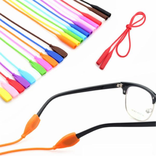 Giá bán JUZHUFEI 2pcs Có thể điều chỉnh Dây thể thao Đàn hồi cao Dây buộc Dây đeo kính mắt silicon Chuỗi kính Chống trượt Dây đeo kính râm