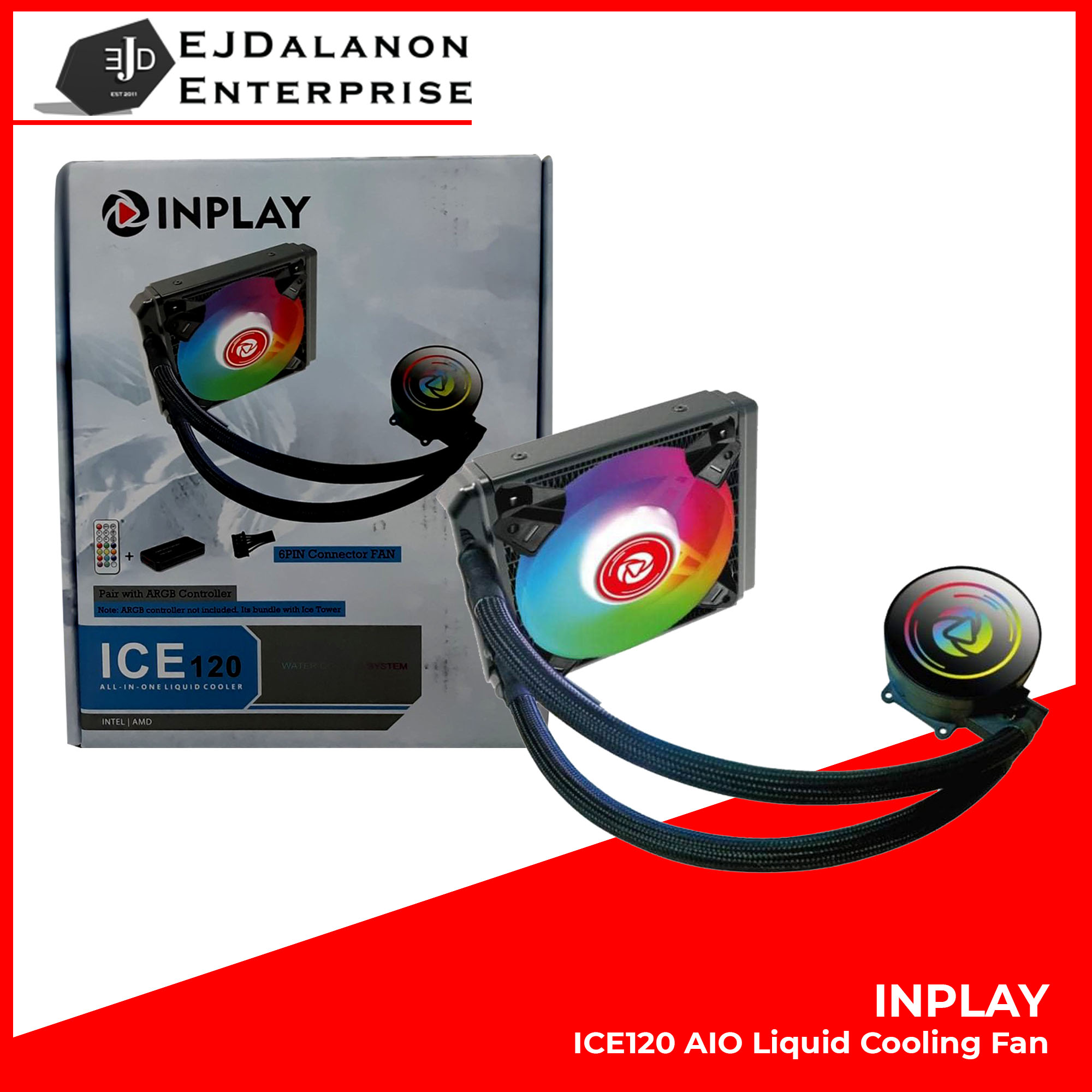 Inplay ICE120 AIO Liquid Cooling RGB Fan AIO Liquid Cooling Fan CPU