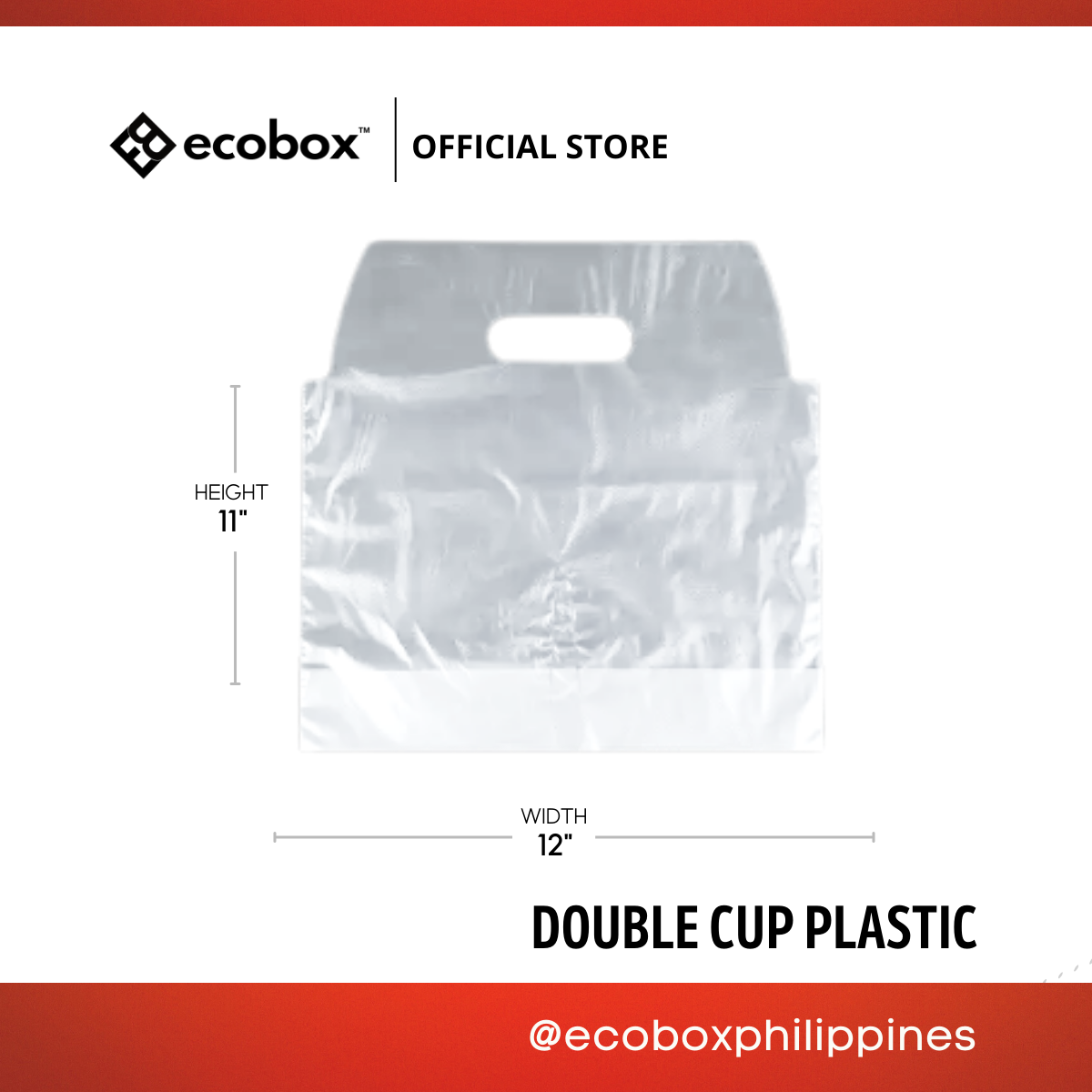 Ecobox Takeout Plastic Bag, Milktea Cup Bag, Beverage Cup Plastic Bag