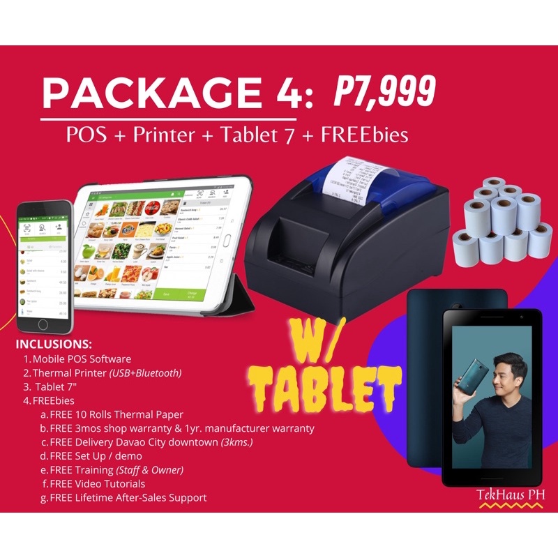 【Ready Stock】 POS + Printer + Tablet + FREEbies (Package 4) Lazada PH