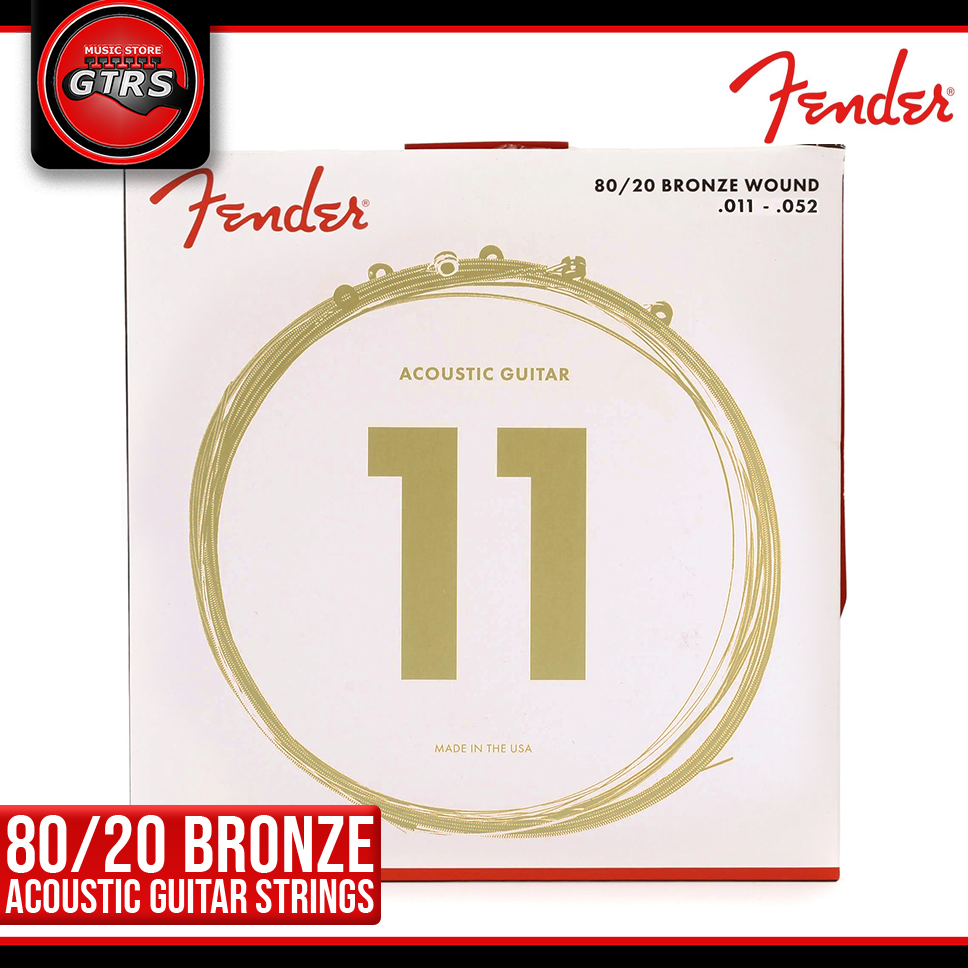 Fender Acoustic Guitar Strings 80/20 Bronze for Acoustic Guitars