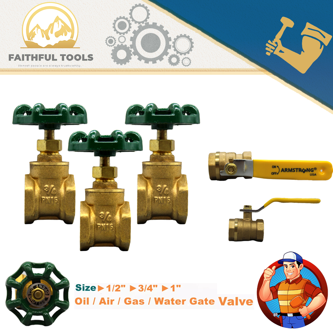 Brass Italy Gate Valve Heavy Duty Copper Water Switch Ball Valve Oil