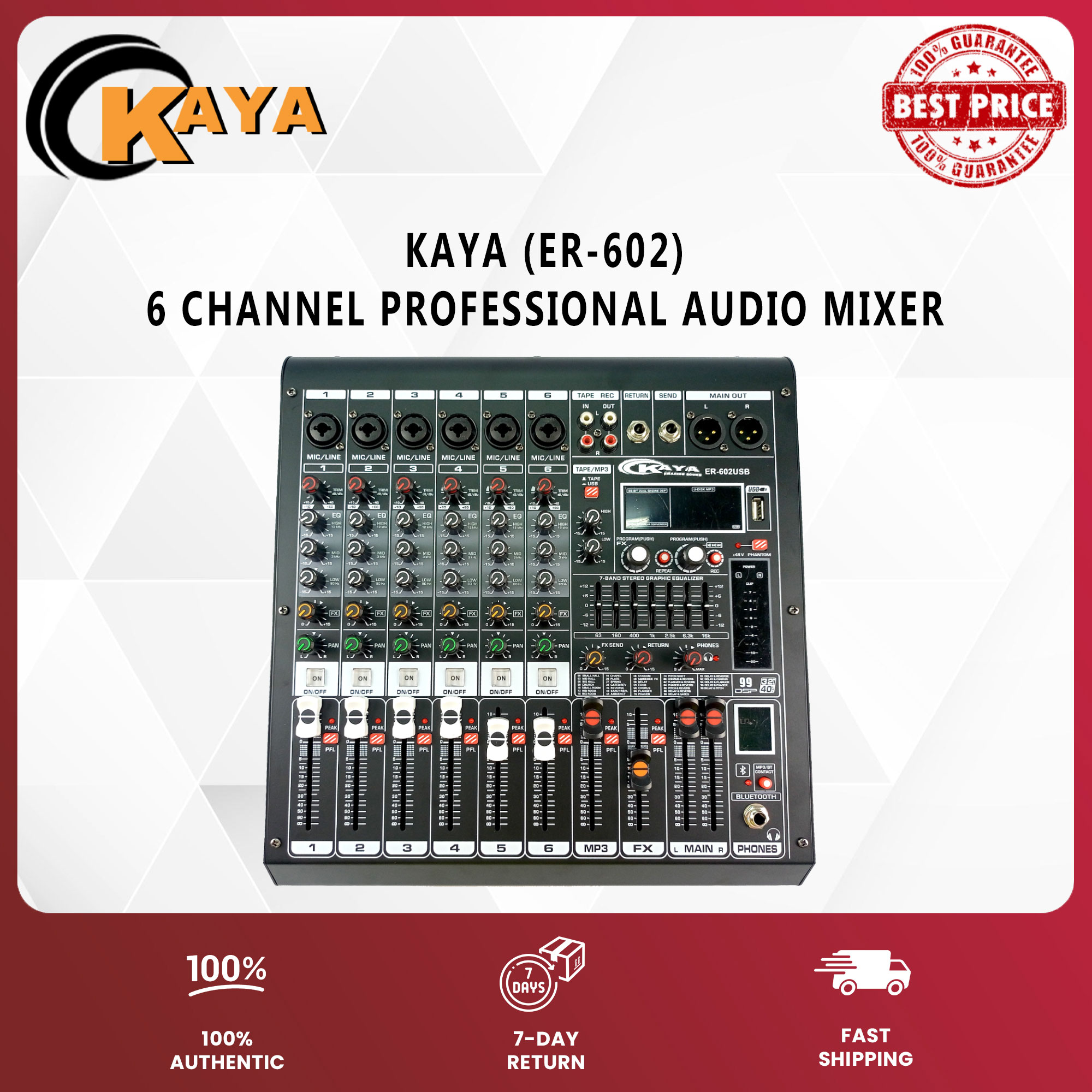 KAYA (ER602) 6 Channel Powered Mixer Professional Audio Mixer Lazada PH