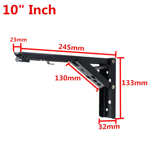 2Pcs Folding Table Bracket Stainless Steel Heavy Duty Wall Shelf Bench 8/12 inchTriangle Folding